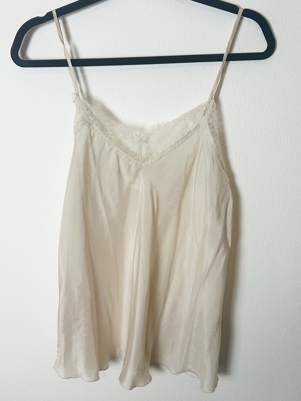 Johnny Was 4 Love and Liberty Silk Cami Eyelash Lace Trim Cream Ivory Large